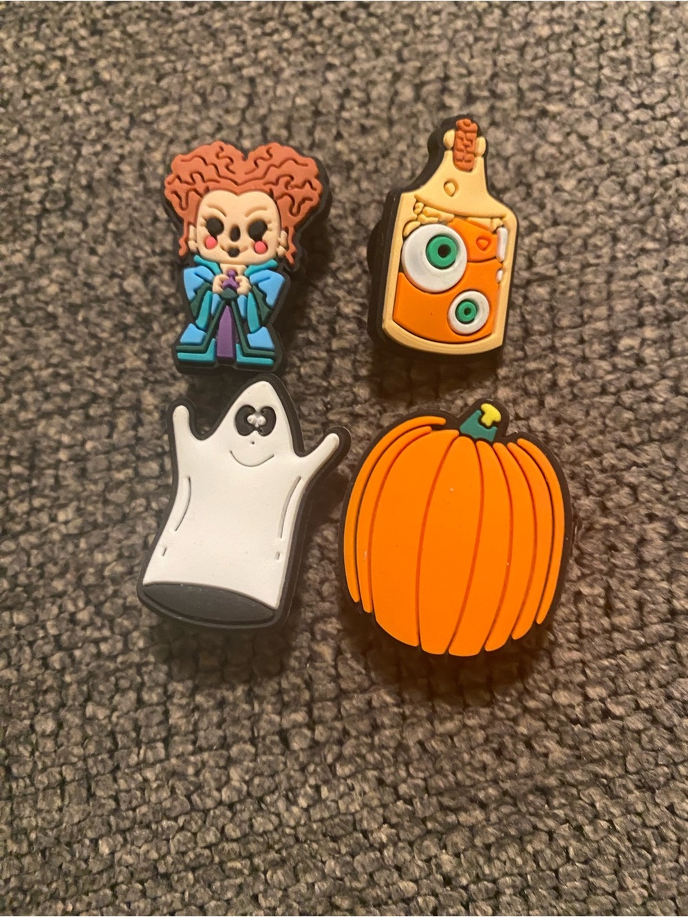 New Halloween Costume Croc  Charms - Orange Pumpkin & Ghost Set
